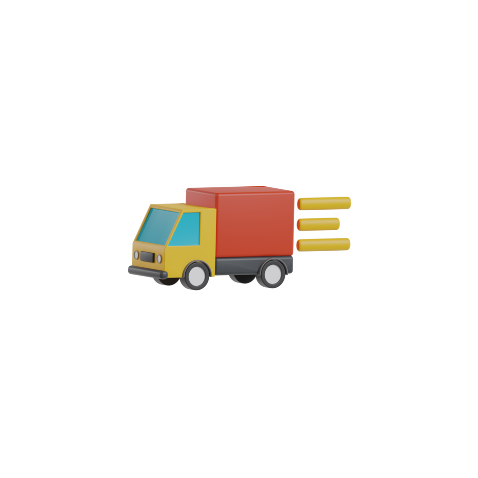 3D Isolated Delivery Truck Icon png