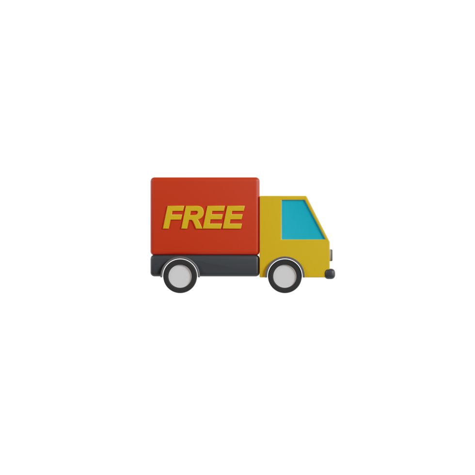 3D Isolated Delivery Truck Icon png