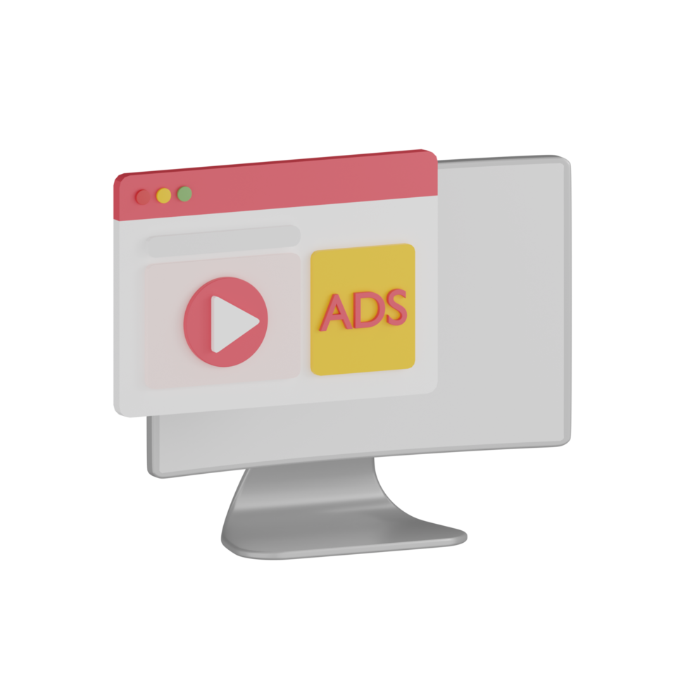 3d icono de promoción de anuncios aislados png