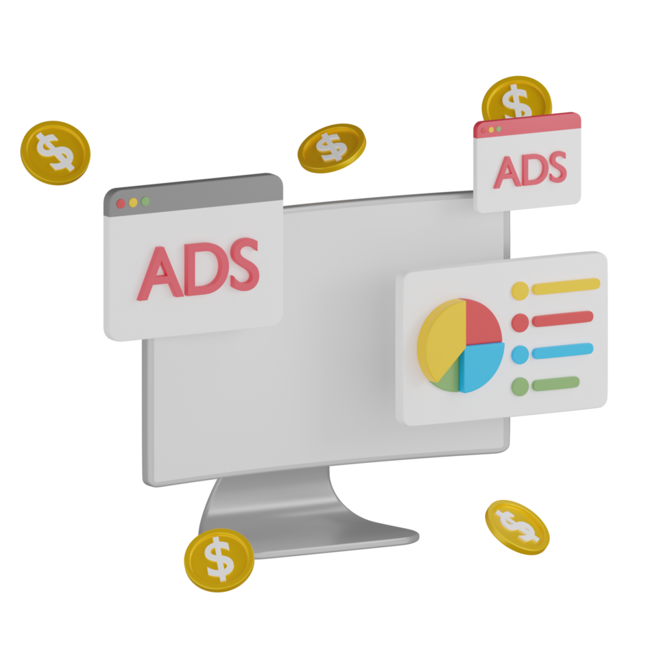 3D Isolated Ads Promotion Icon png