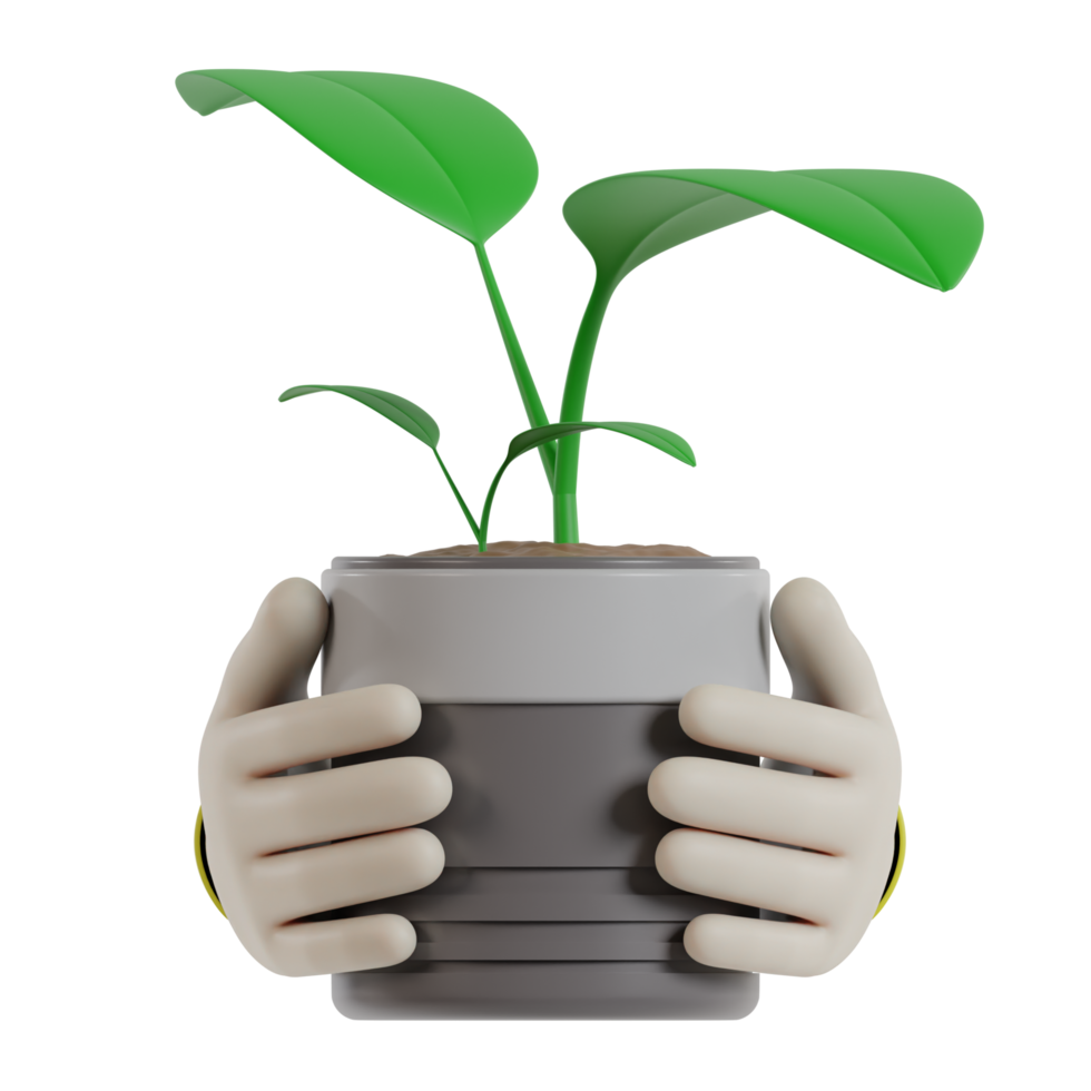 3D Isolated Environmental Greening Movement png