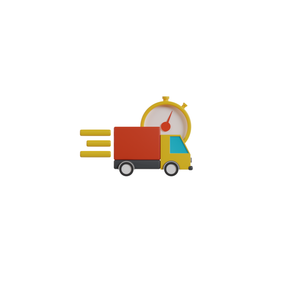 3D Isolated Delivery Truck Icon png