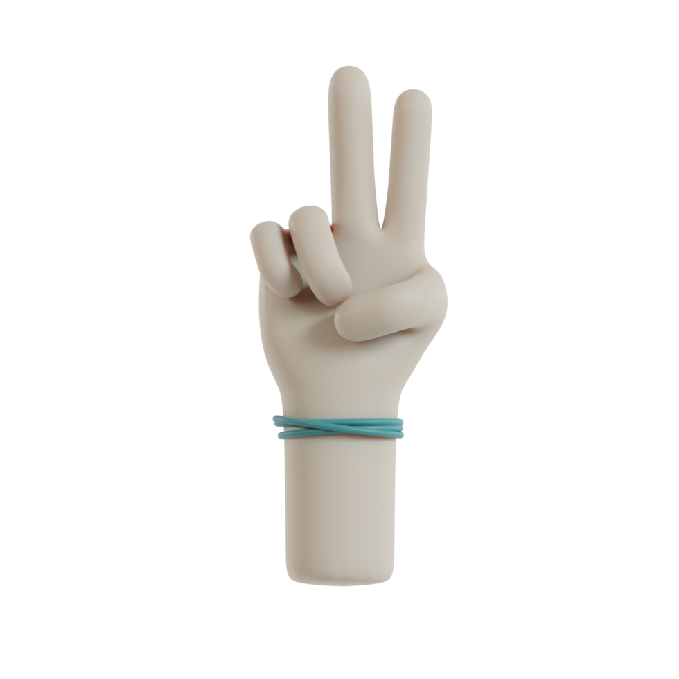3D Isolated Hand Movements Wearing Bracelets png