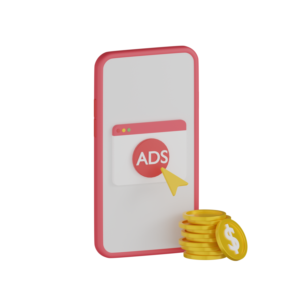 3d icono de promoción de anuncios aislados png