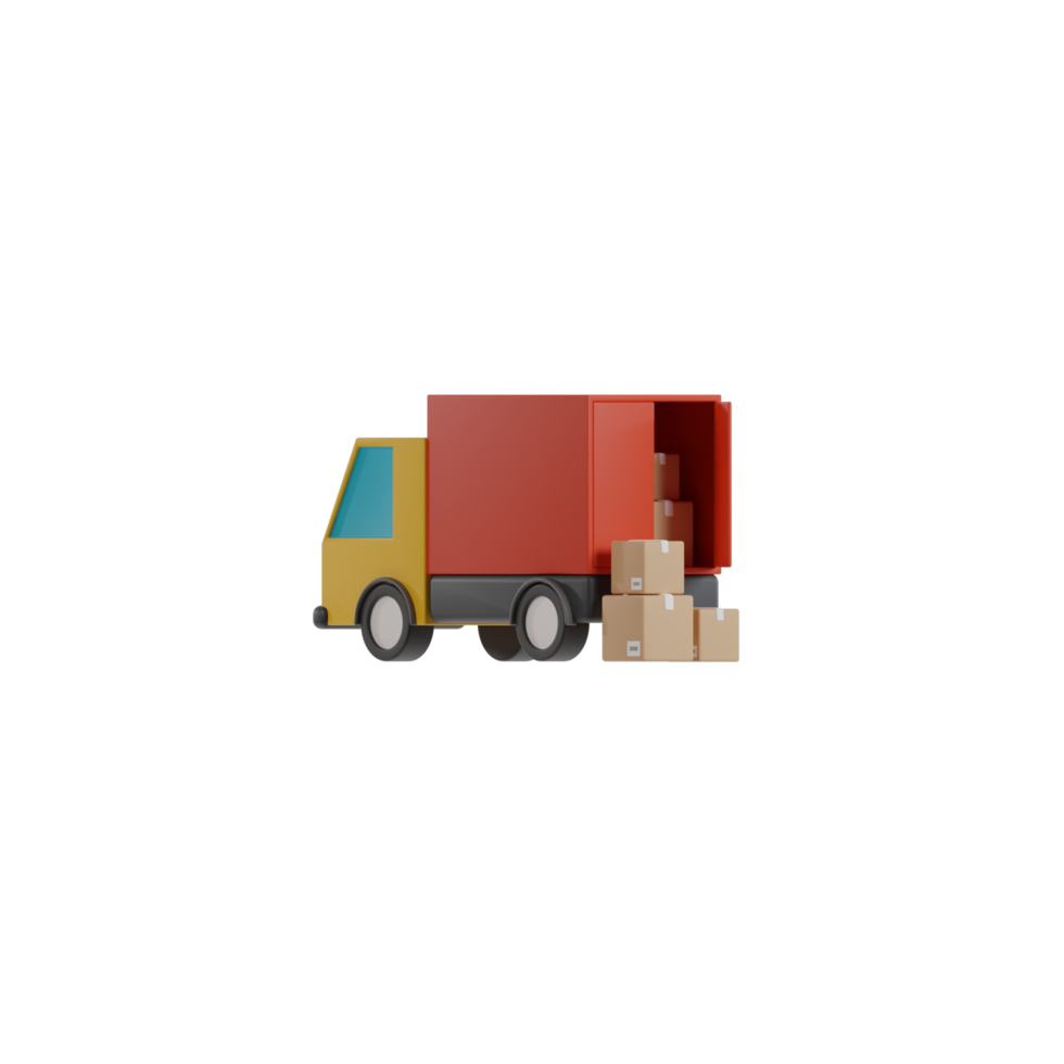 3D Isolated Delivery Truck Icon png