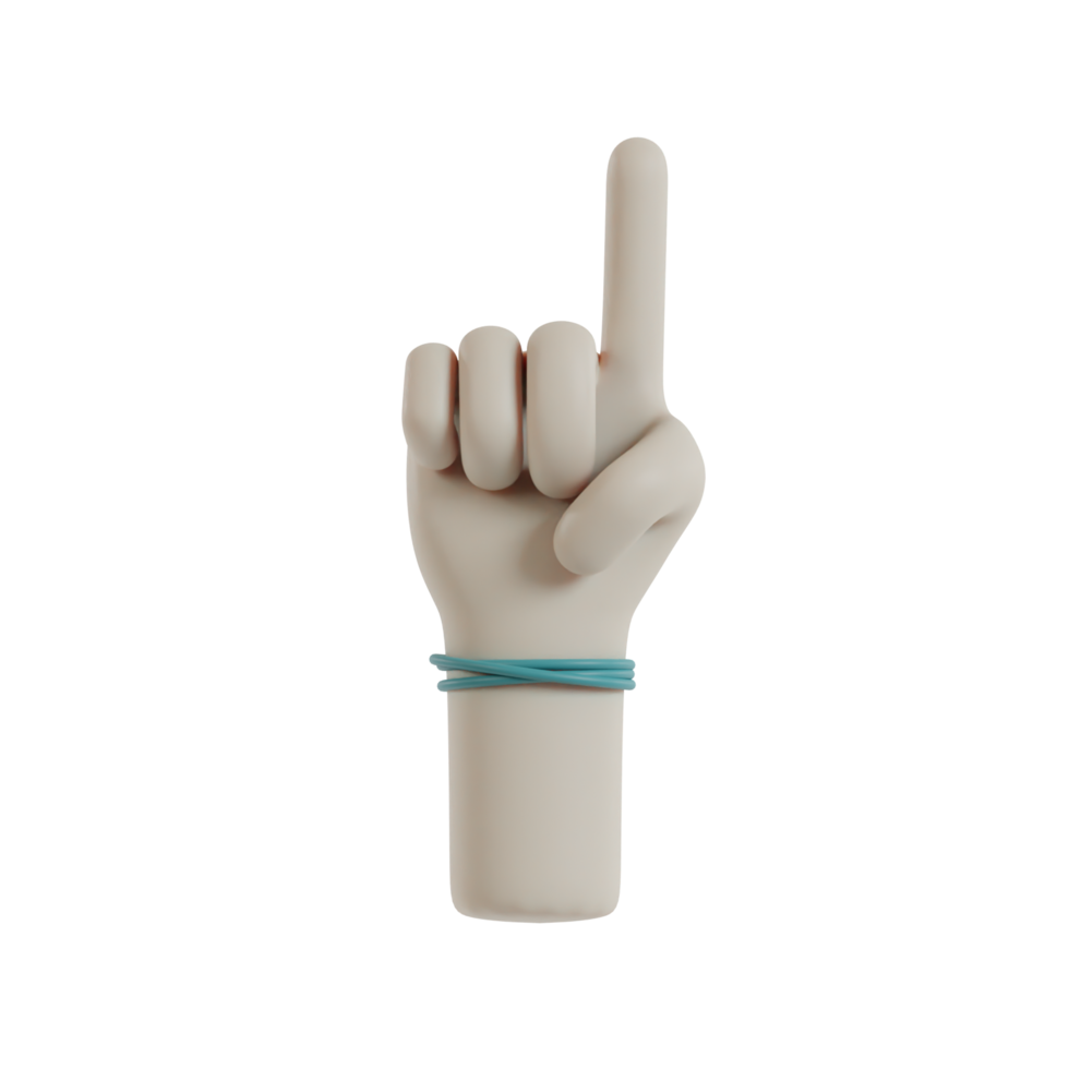 3D Isolated Hand Movements Wearing Bracelets png