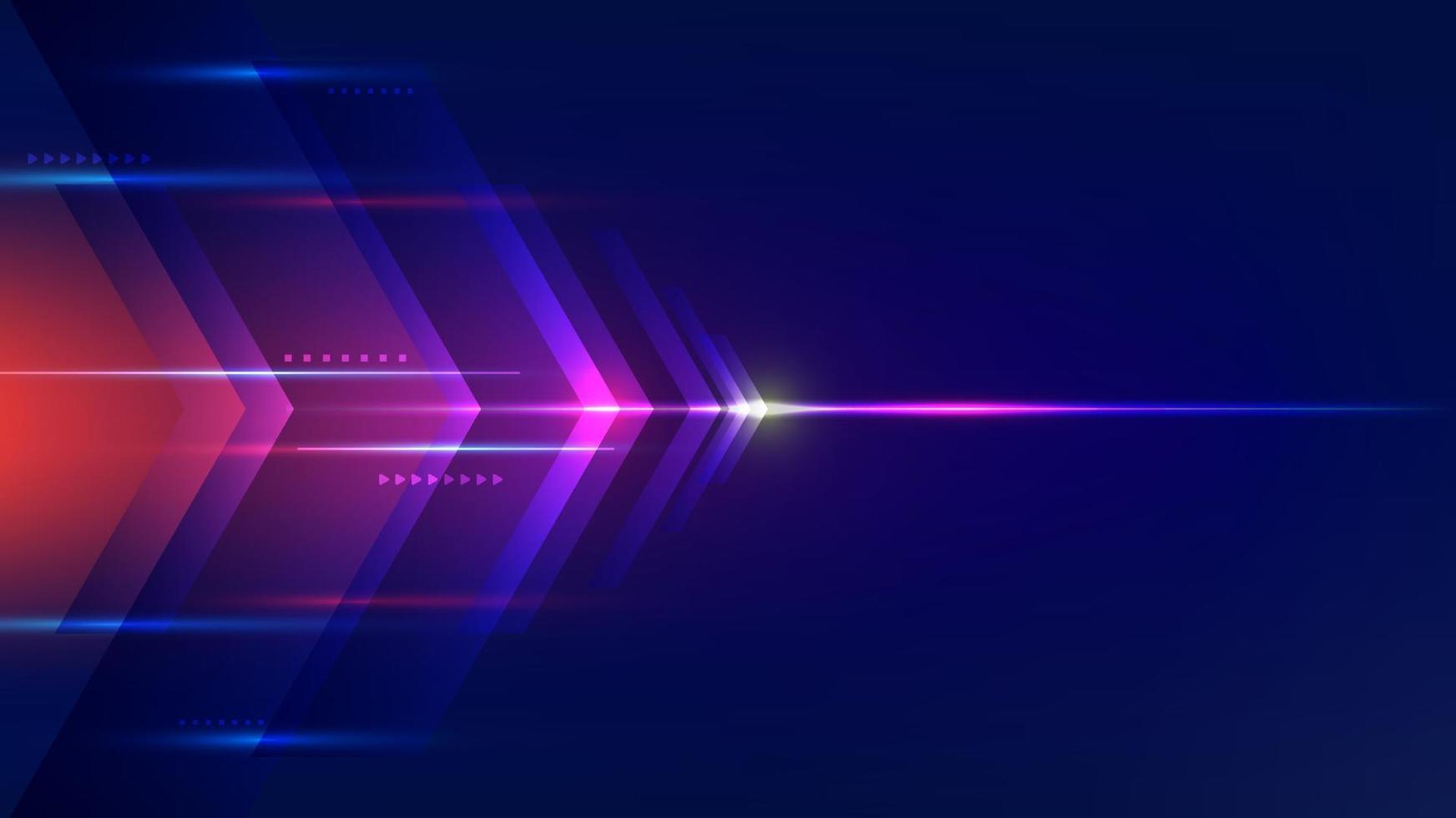 Abstract modern technology futuristic concept high speed movement blue arrows geometric stripe lines with lighting effect on dark background vector