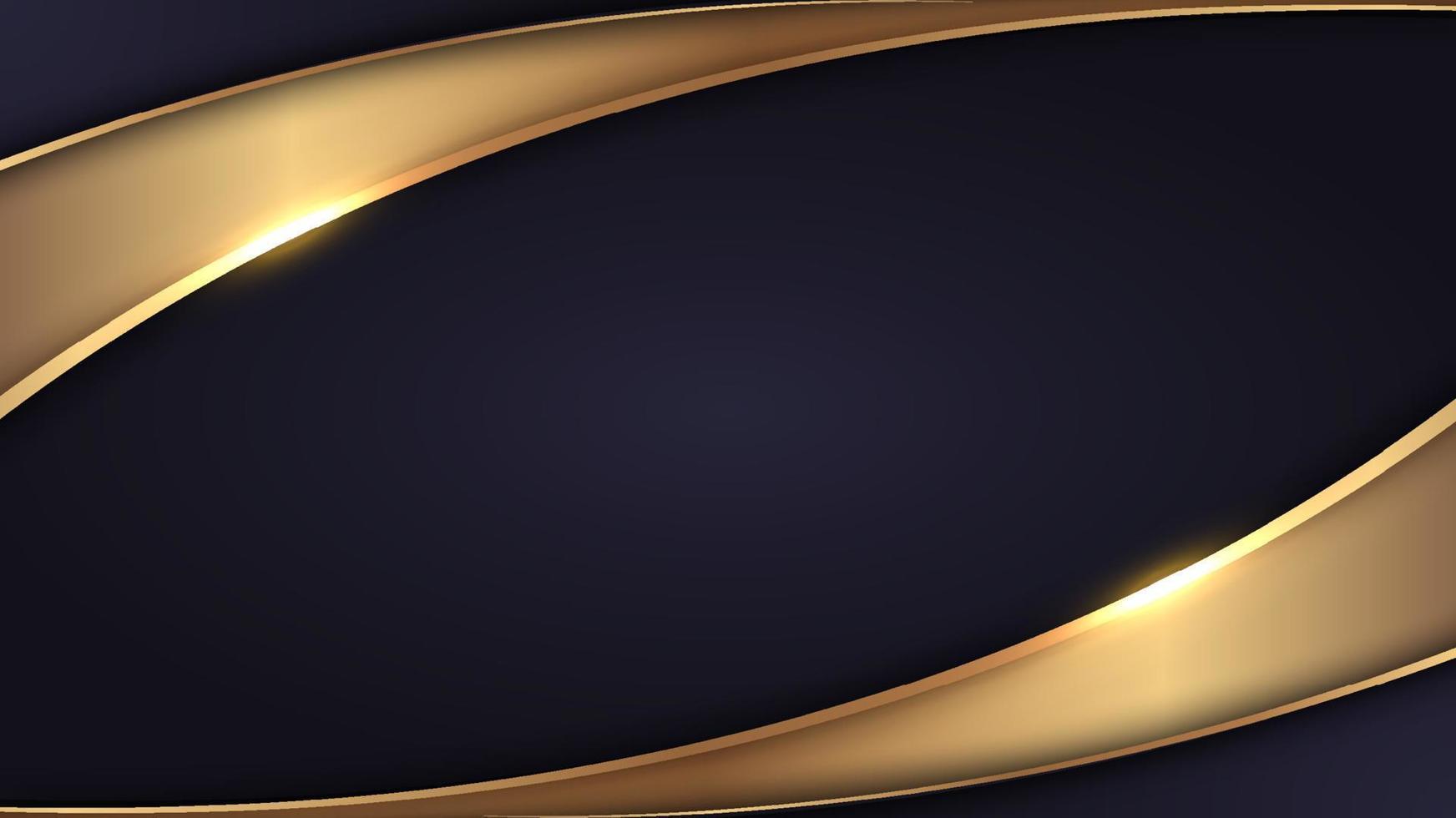 Abstract background 3D elegant template golden and purple curved shape and lighting sparking luxury style vector