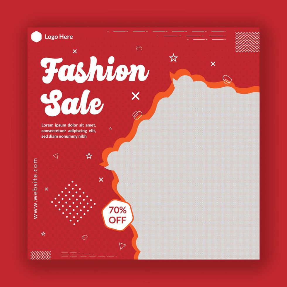 plantilla de diseño de publicación de redes sociales de venta de moda vector