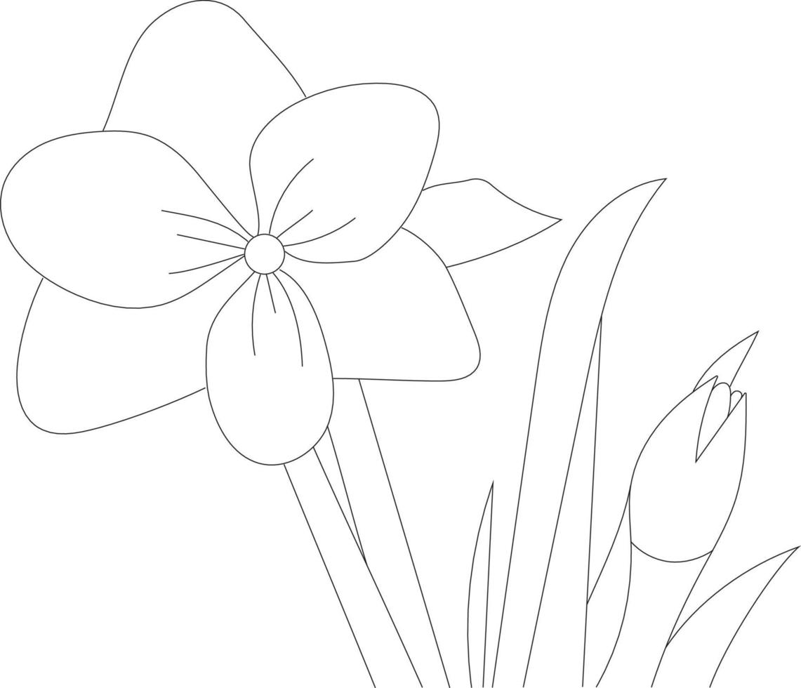Floral coloring page vector