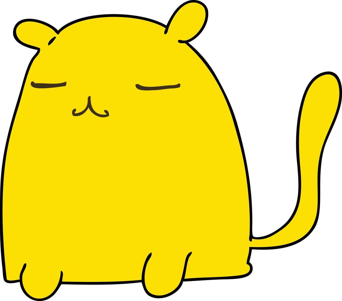 peculiar gato de dibujos animados dibujados a mano vector