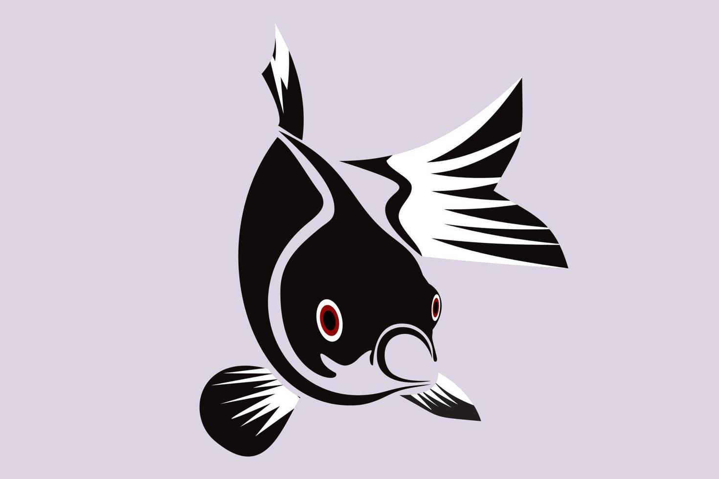 ilustración de pescado vector de ilustración abstracta, pez de arte de línea