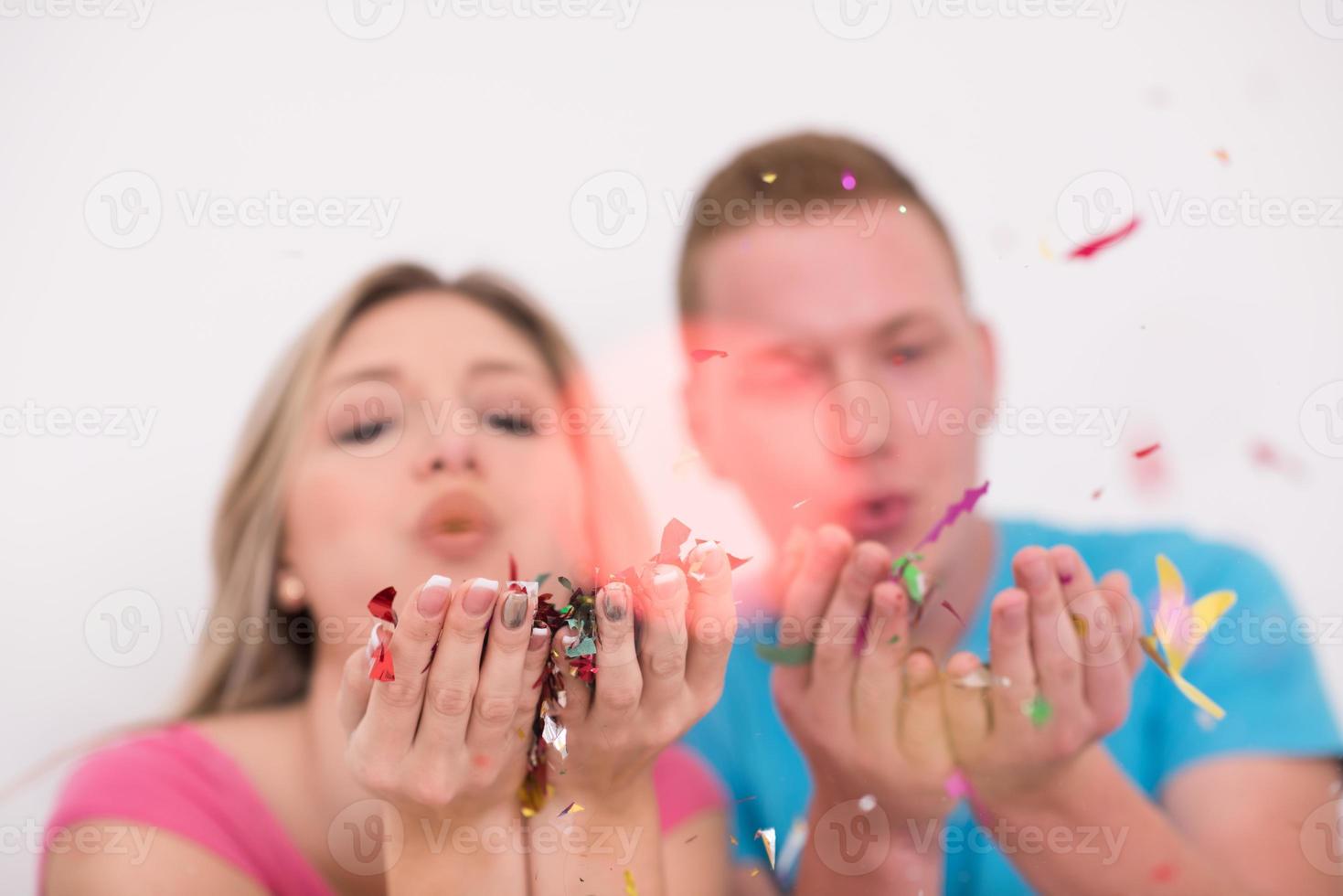 romantic couple celebrating photo