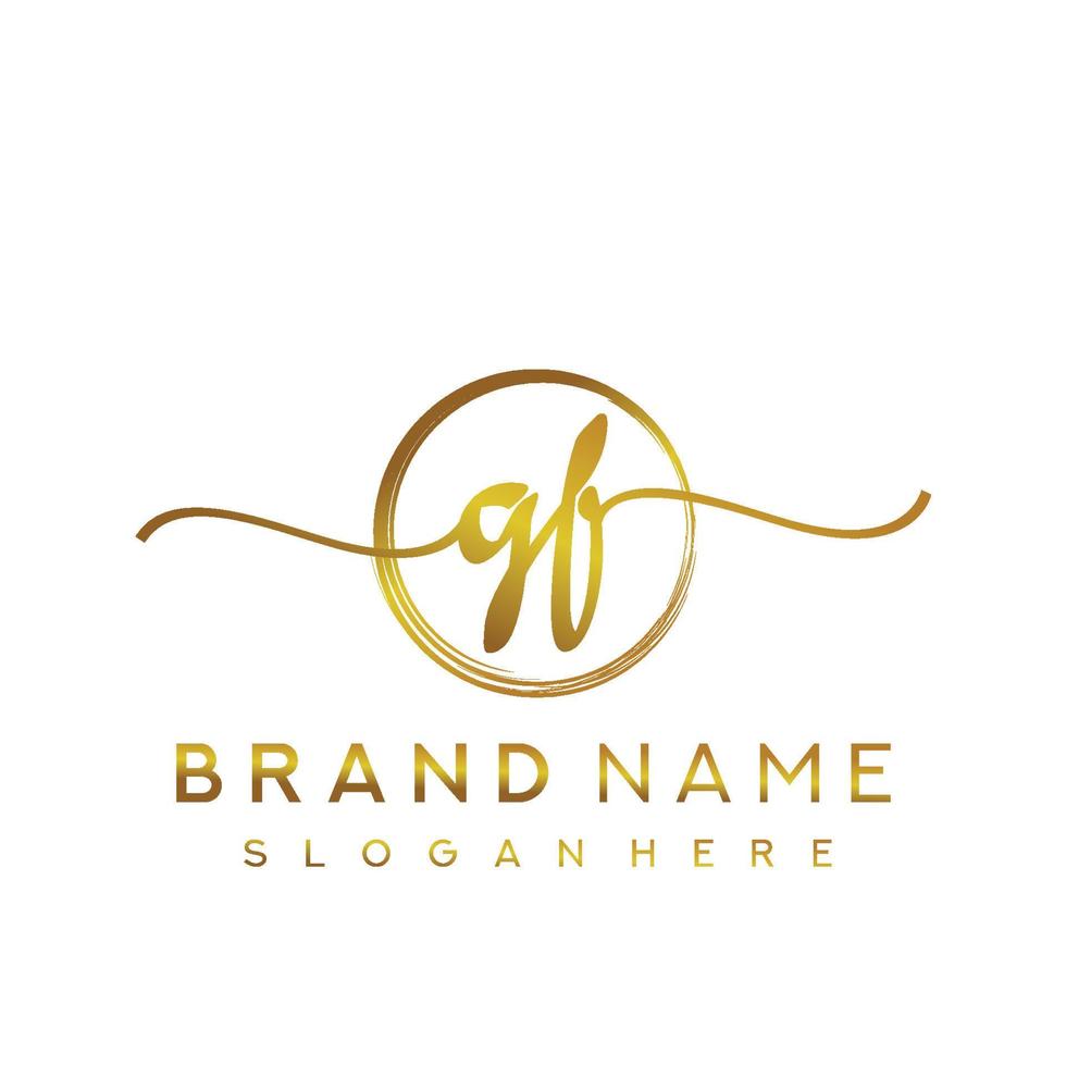 Initial GF beauty monogram and elegant logo design, handwriting logo of initial signature, wedding, fashion, floral and botanical with creative template. vector