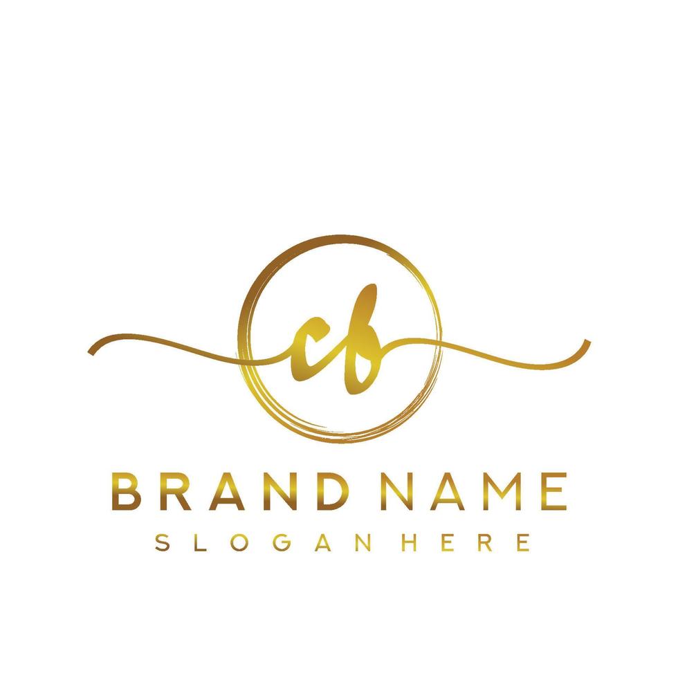 Initial CB beauty monogram and elegant logo design, handwriting logo of initial signature, wedding, fashion, floral and botanical with creative template. vector