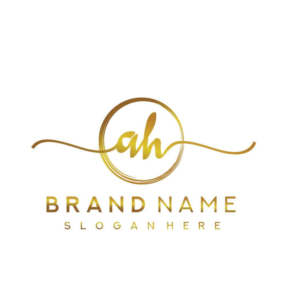 Initial AH beauty monogram and elegant logo design, handwriting logo of initial signature, wedding, fashion, floral and botanical with creative template. vector