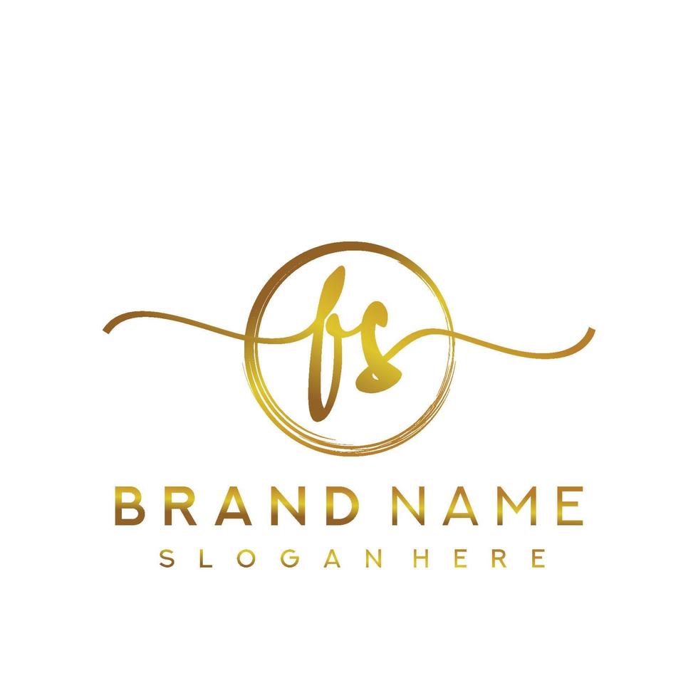 Initial FS beauty monogram and elegant logo design, handwriting logo of initial signature, wedding, fashion, floral and botanical with creative template. vector