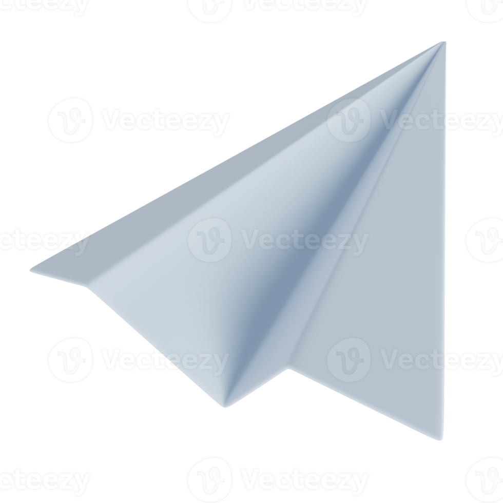 3D Bluish White Paper Plane Illustration Premium PNG