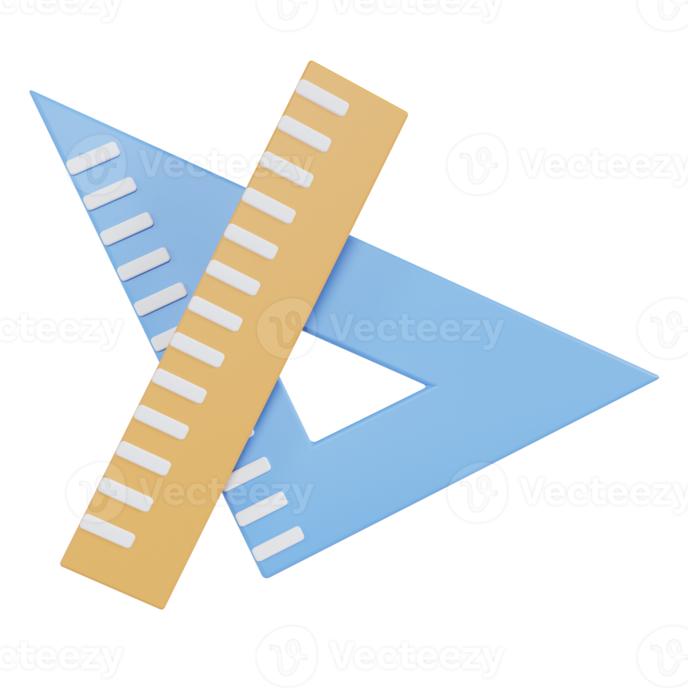 prêmio de ilustração de educação de régua 3d png