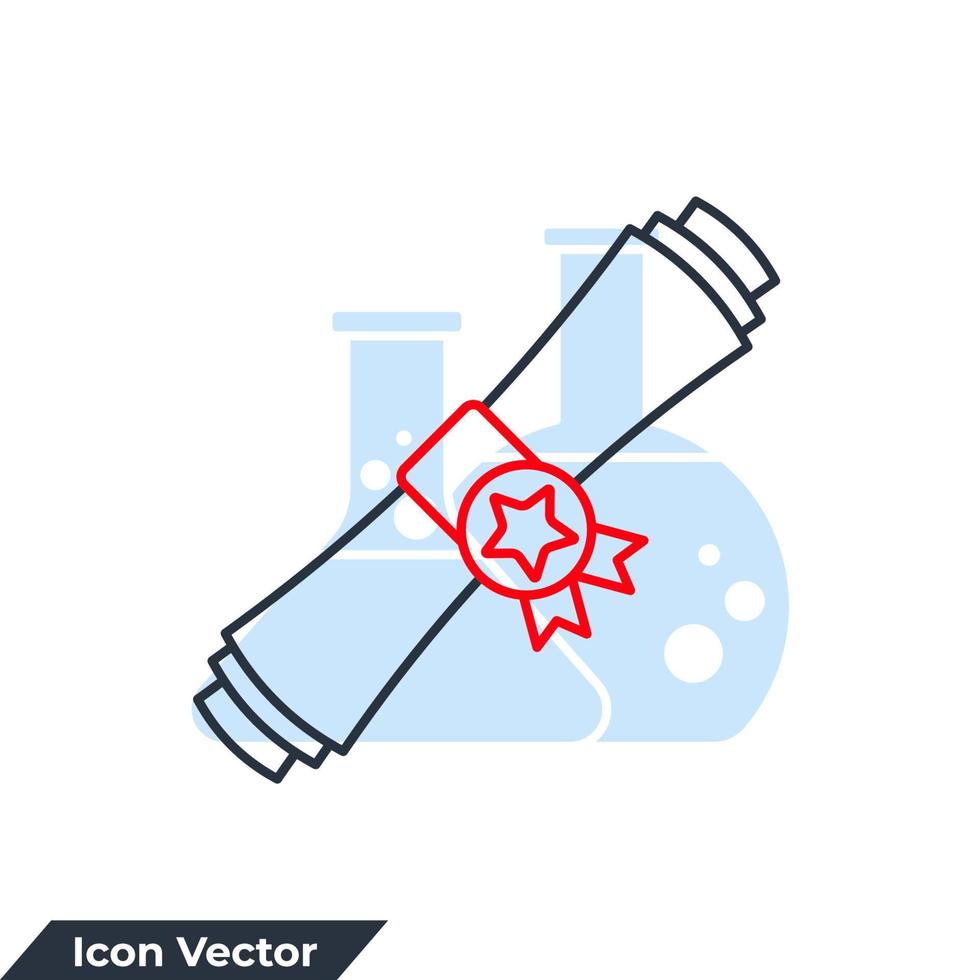 Ilustración de vector de logotipo de icono de diploma. plantilla de símbolo de medalla de premio para la colección de diseño gráfico y web