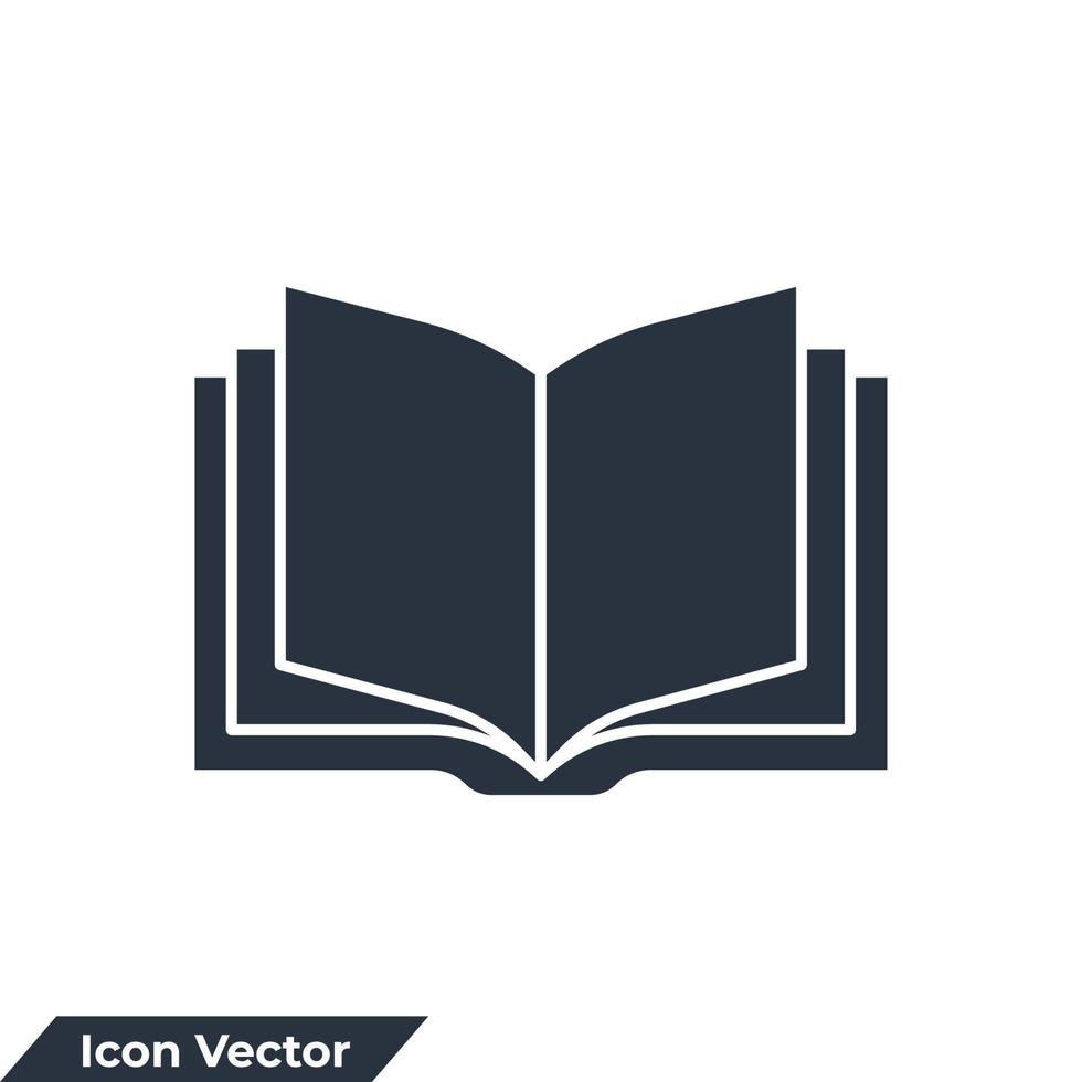 Ilustración de vector de logotipo de icono de libro. plantilla de símbolo de libro para la colección de diseño gráfico y web