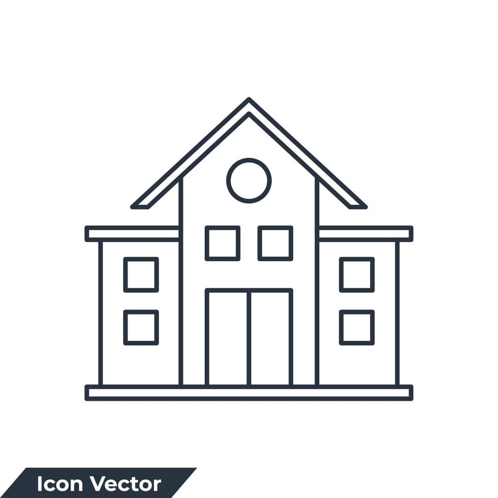 school icon logo vector illustration. building school symbol template for graphic and web design collection