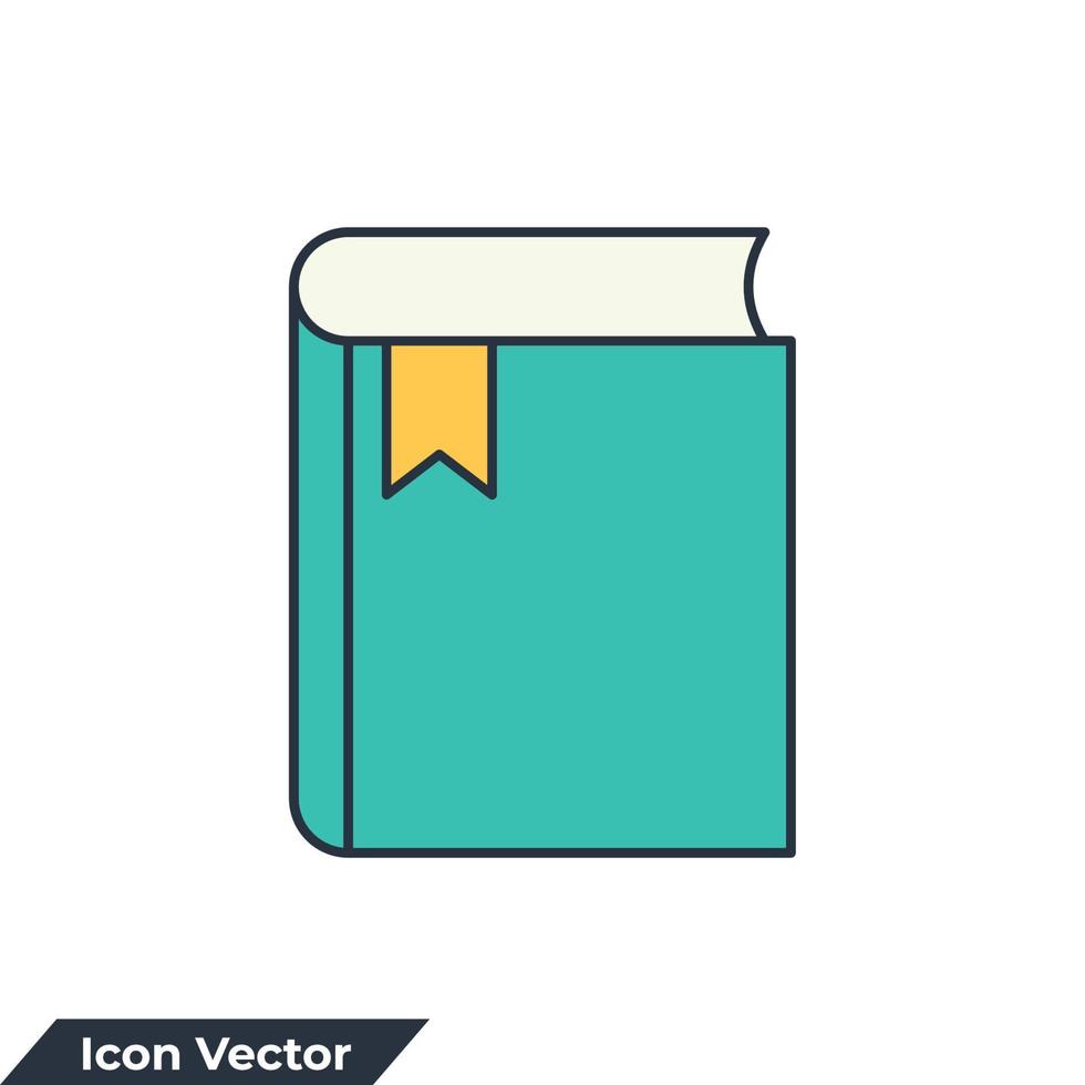 Ilustración de vector de logotipo de icono de libro. plantilla de símbolo de libro para la colección de diseño gráfico y web