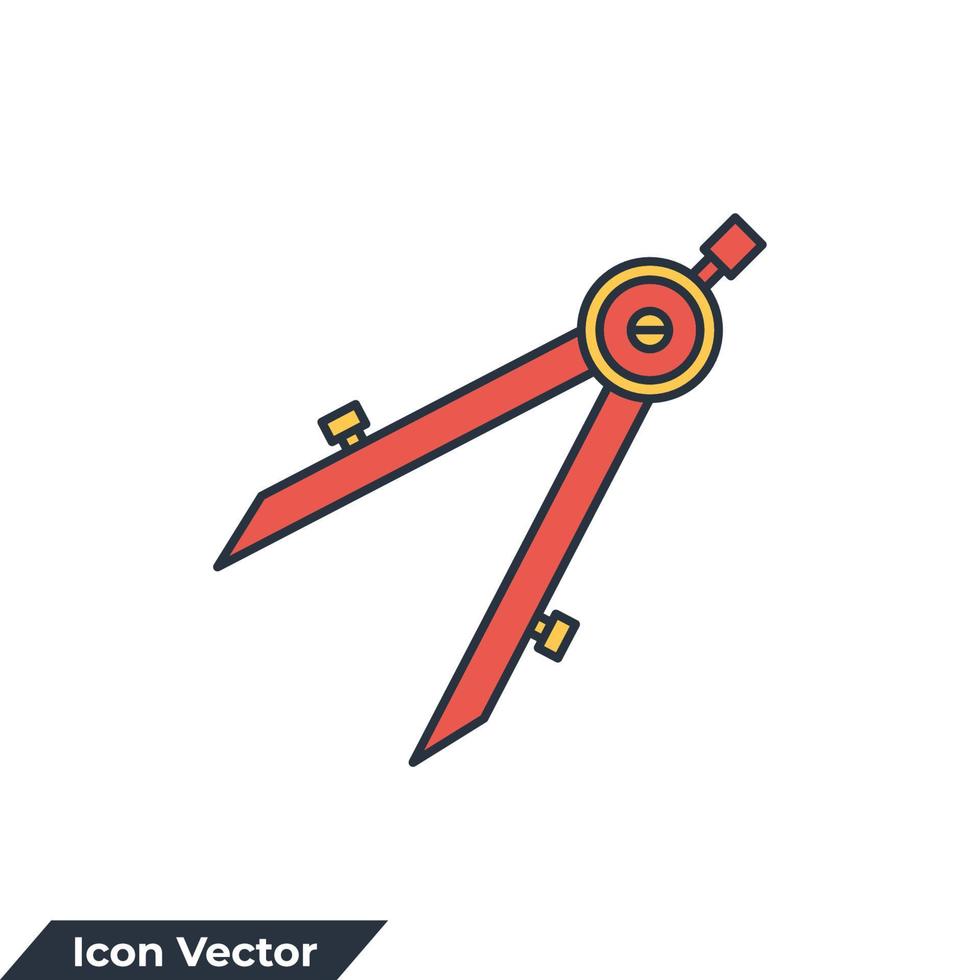ilustración vectorial del logotipo del icono de la brújula. plantilla de símbolo divisor de brújula para la colección de diseño gráfico y web vector