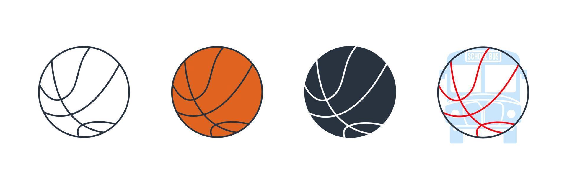 Ilustración de vector de logotipo de icono de baloncesto. plantilla de símbolo de baloncesto para la colección de diseño gráfico y web