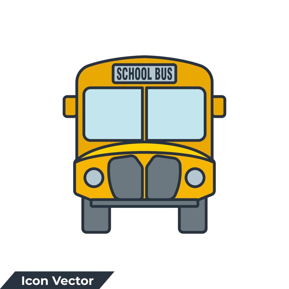 ilustración vectorial del logotipo del icono del autobús escolar. plantilla de símbolo de transporte de autobús escolar para la colección de diseño gráfico y web vector