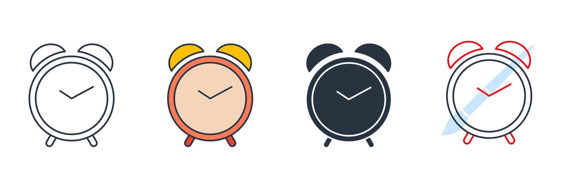 alarm clock icon logo vector illustration. alarm clock ringing symbol template for graphic and web design collection