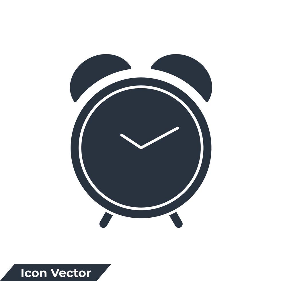 ilustración de vector de logotipo de icono de reloj de alarma. plantilla de símbolo de llamada de despertador para colección de diseño gráfico y web