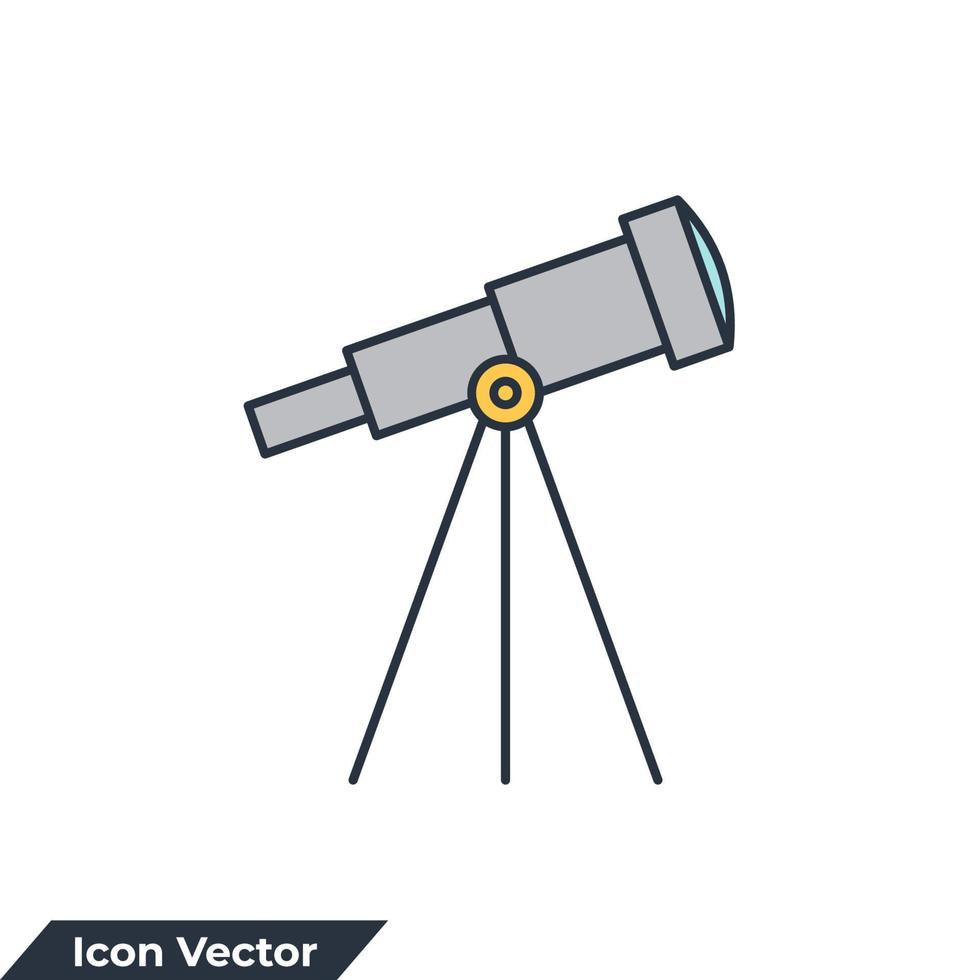 astronomy icon logo vector illustration. telescope symbol template for graphic and web design collection