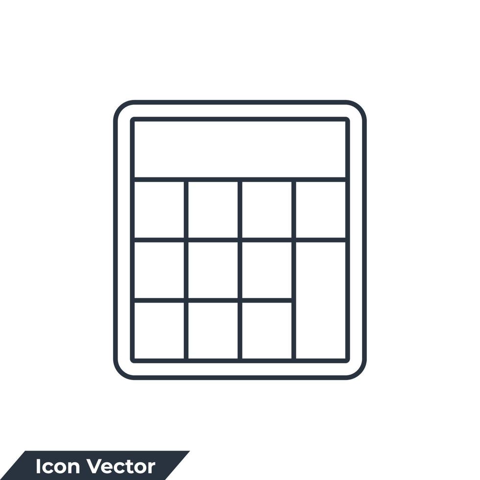 ilustración de vector de logotipo de icono de calculadora. plantilla de símbolo de calculadora para la colección de diseño gráfico y web