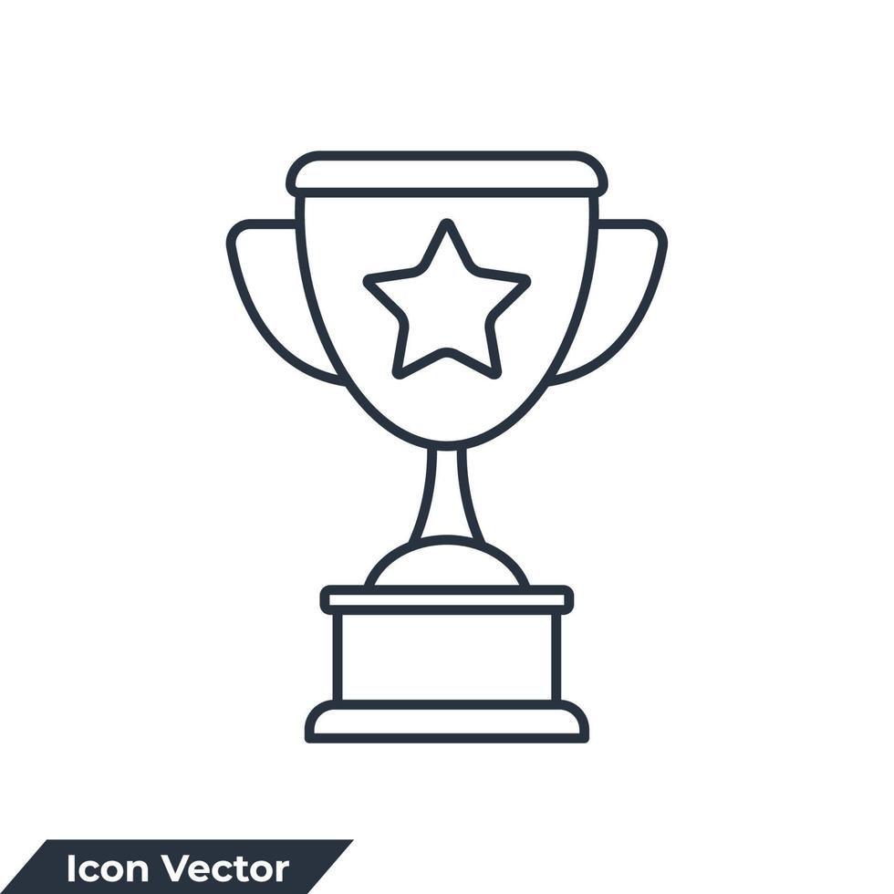 Ilustración de vector de logotipo de icono de trofeo. plantilla de símbolo de copa de trofeo para la colección de diseño gráfico y web