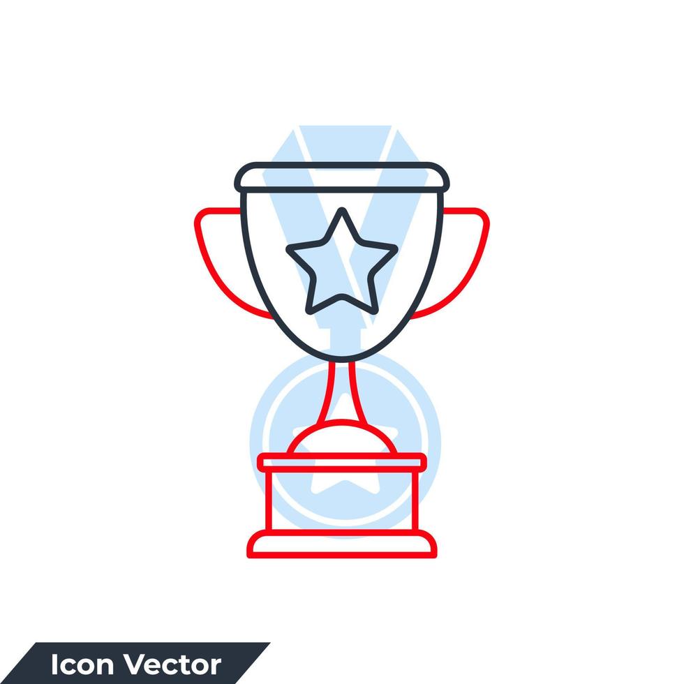 trophy icon logo vector illustration. Trophy cup symbol template for graphic and web design collection