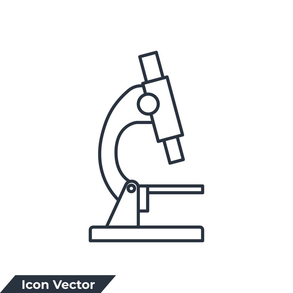 ilustración vectorial del logotipo del icono del microscopio. plantilla de símbolo de microscopio para colección de diseño gráfico y web vector