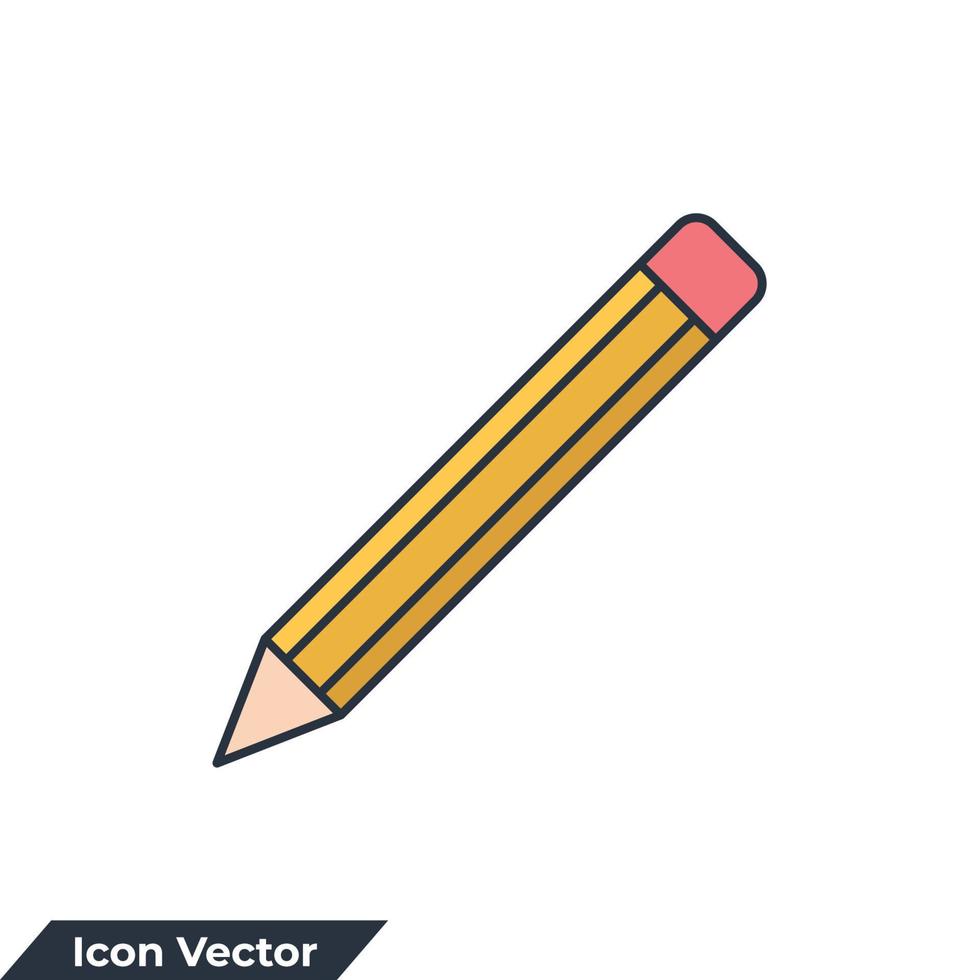 pencil icon logo vector illustration. pencil symbol template for graphic and web design collection