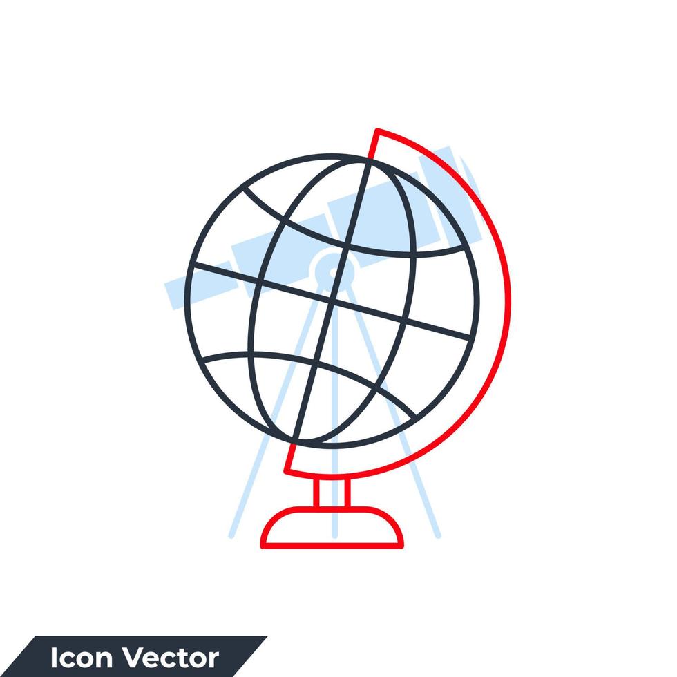 ilustración de vector de logotipo de icono de geografía. plantilla de símbolo de globo para la colección de diseño gráfico y web