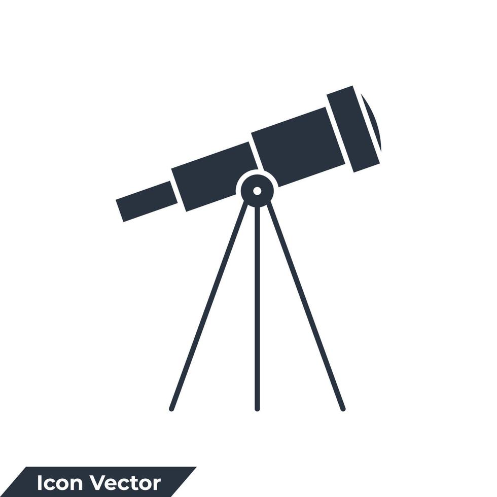 ilustración de vector de logotipo de icono de astronomía. plantilla de símbolo de telescopio para la colección de diseño gráfico y web