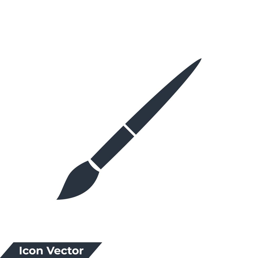 brush icon logo vector illustration. paint brush symbol template for graphic and web design collection