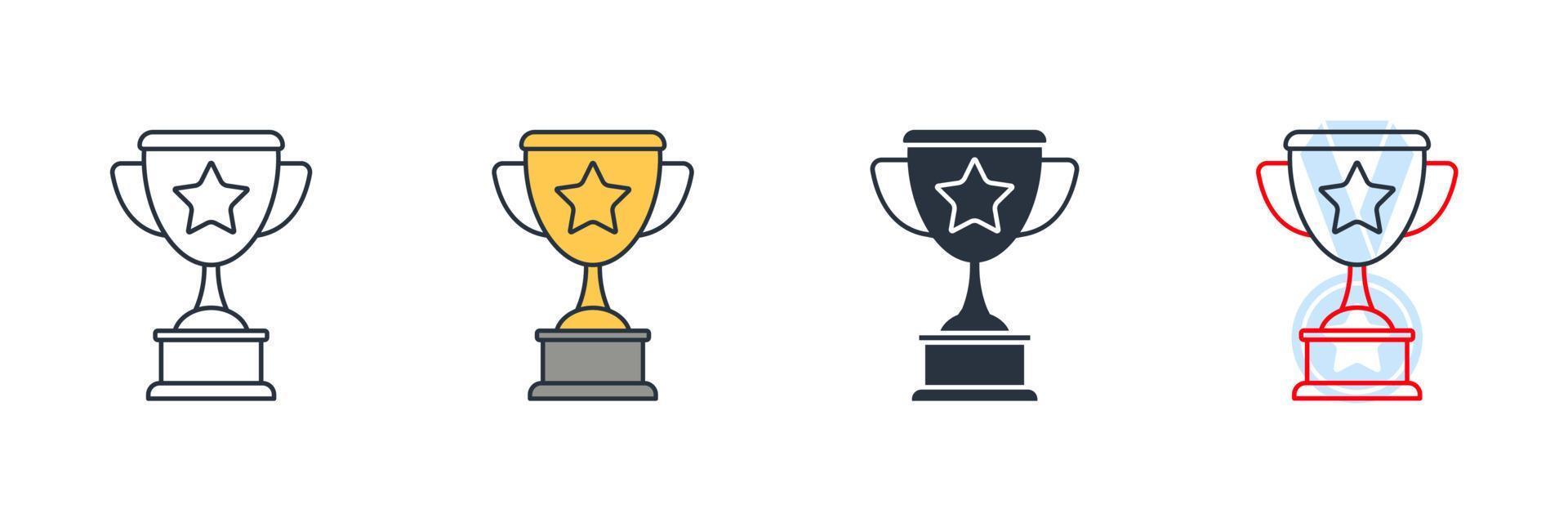 trophy icon logo vector illustration. Trophy cup symbol template for graphic and web design collection
