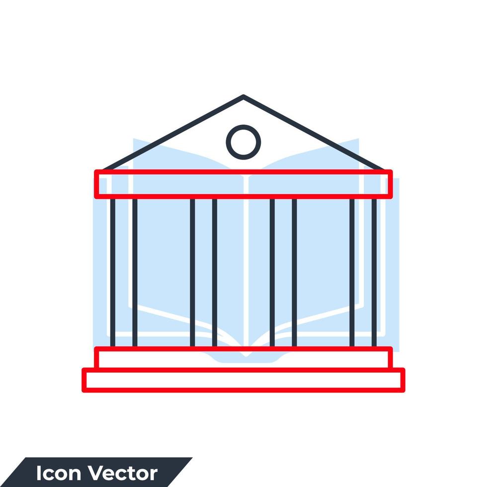 ilustración de vector de logotipo de icono de biblioteca. plantilla de símbolo de construcción de biblioteca para colección de diseño gráfico y web