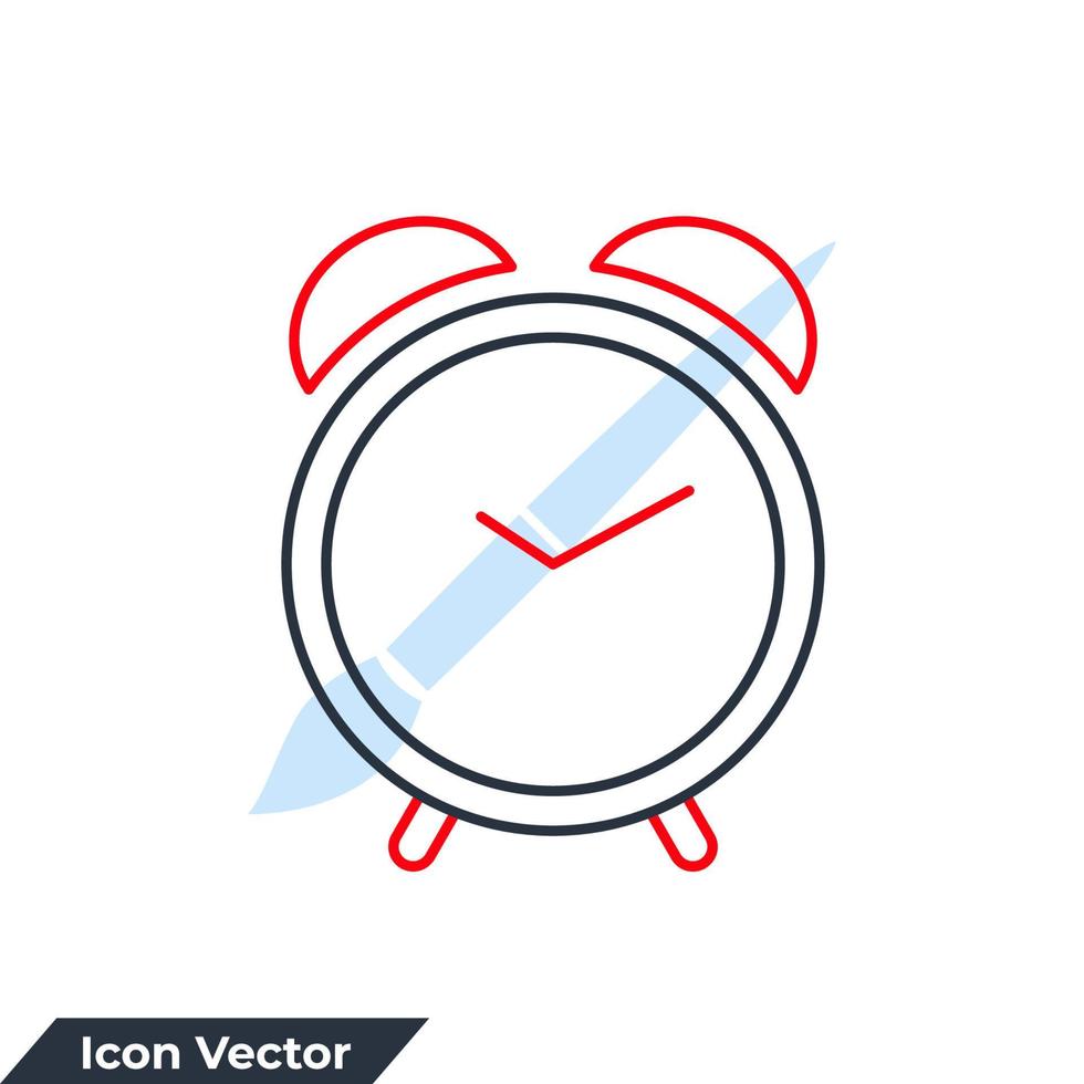 ilustración de vector de logotipo de icono de reloj de alarma. plantilla de símbolo de llamada de despertador para colección de diseño gráfico y web