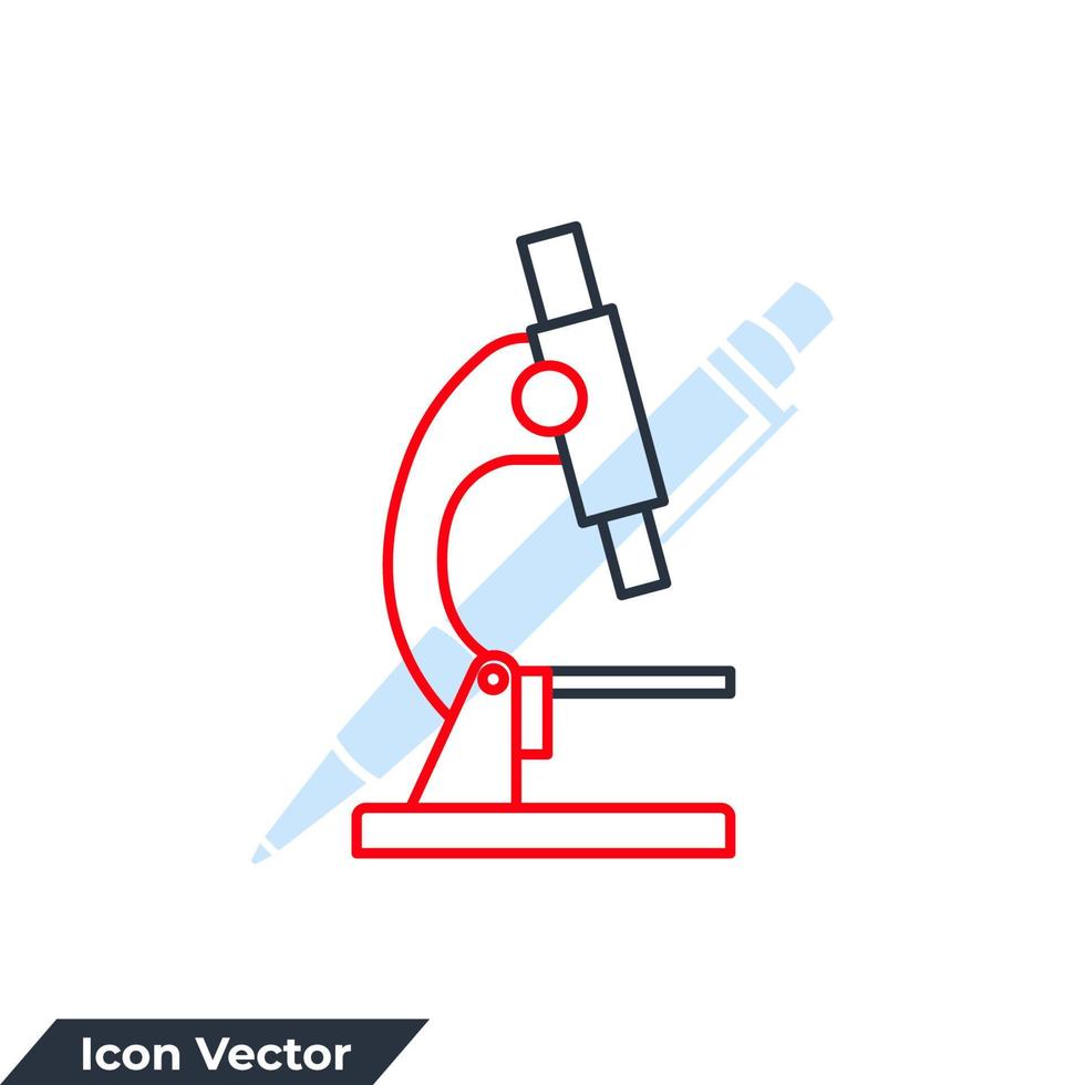 ilustración vectorial del logotipo del icono del microscopio. plantilla de símbolo de microscopio para colección de diseño gráfico y web vector
