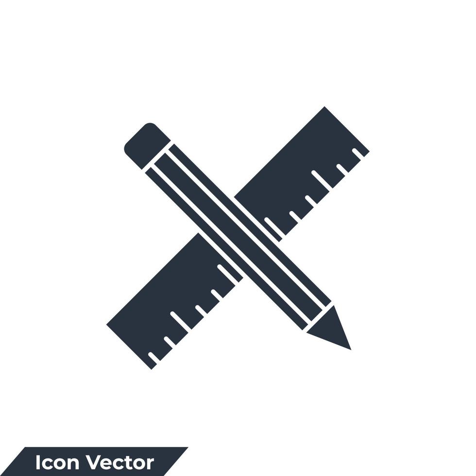 ruler and pencil icon logo vector illustration. Pencil and ruler symbol template for graphic and web design collection