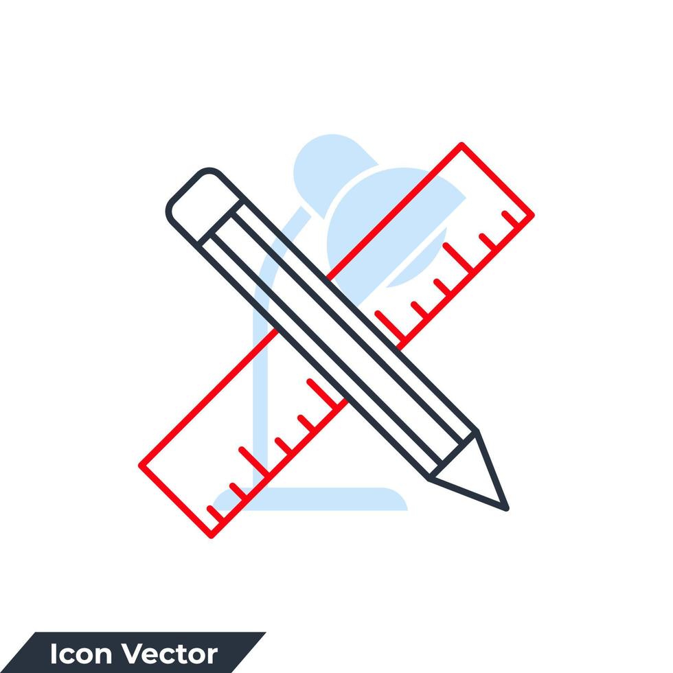 ruler and pencil icon logo vector illustration. Pencil and ruler symbol template for graphic and web design collection