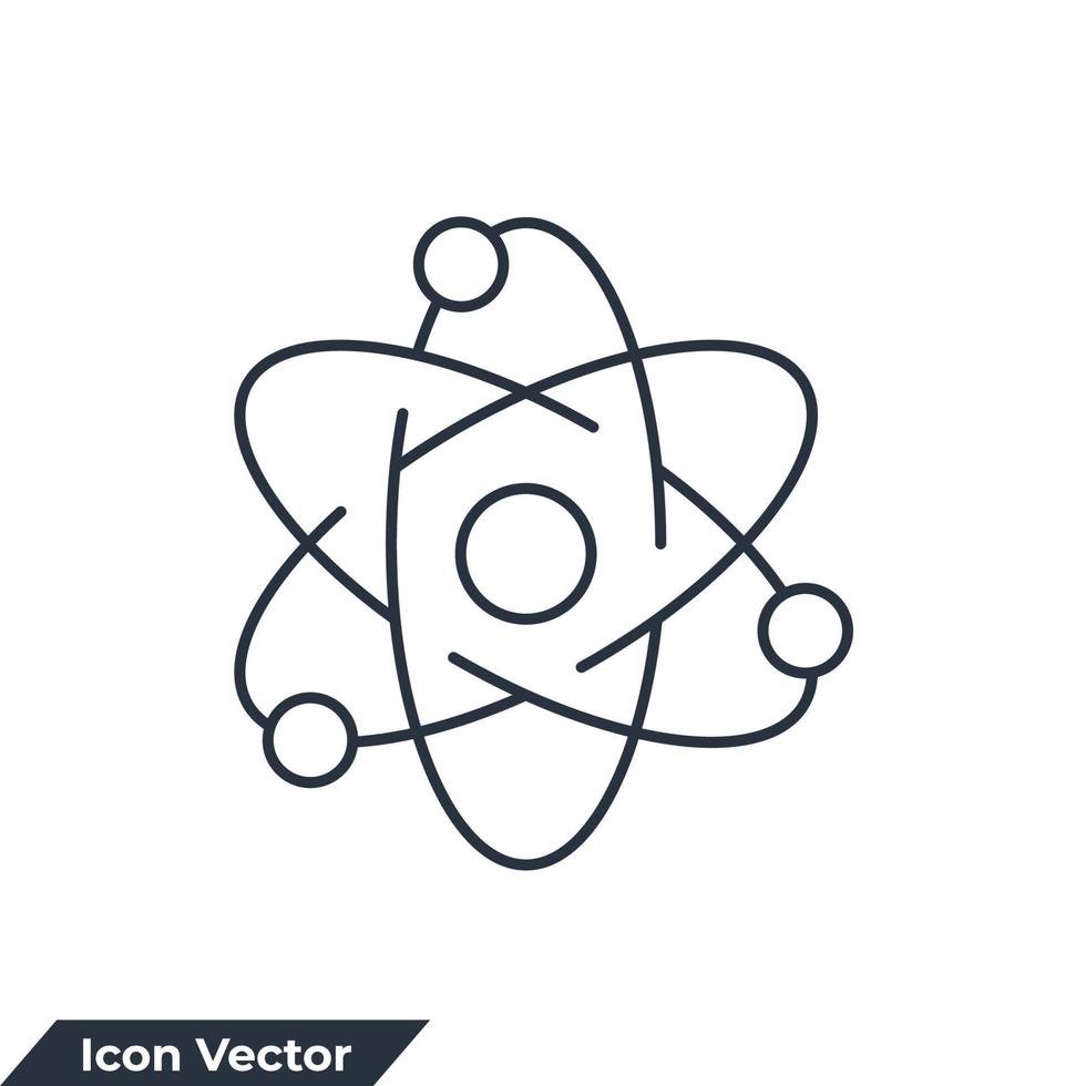 ilustración de vector de logotipo de icono de física. plantilla de símbolo de laboratorio de neutrones de átomo molecular para colección de diseño gráfico y web