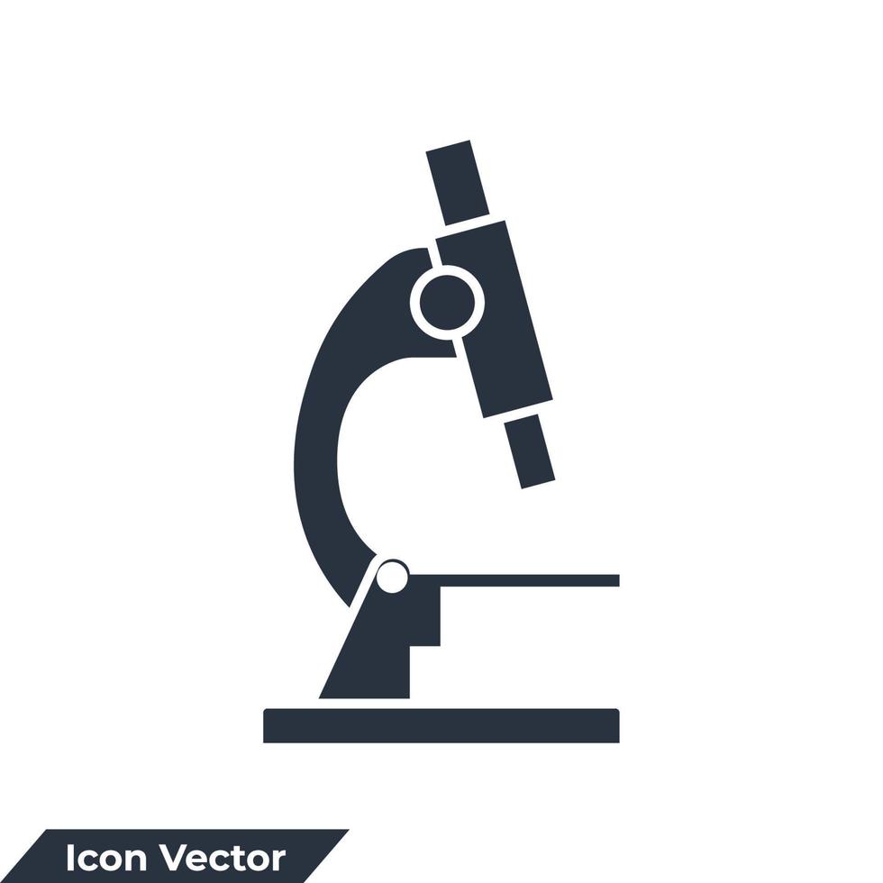 ilustración vectorial del logotipo del icono del microscopio. plantilla de símbolo de microscopio para colección de diseño gráfico y web vector