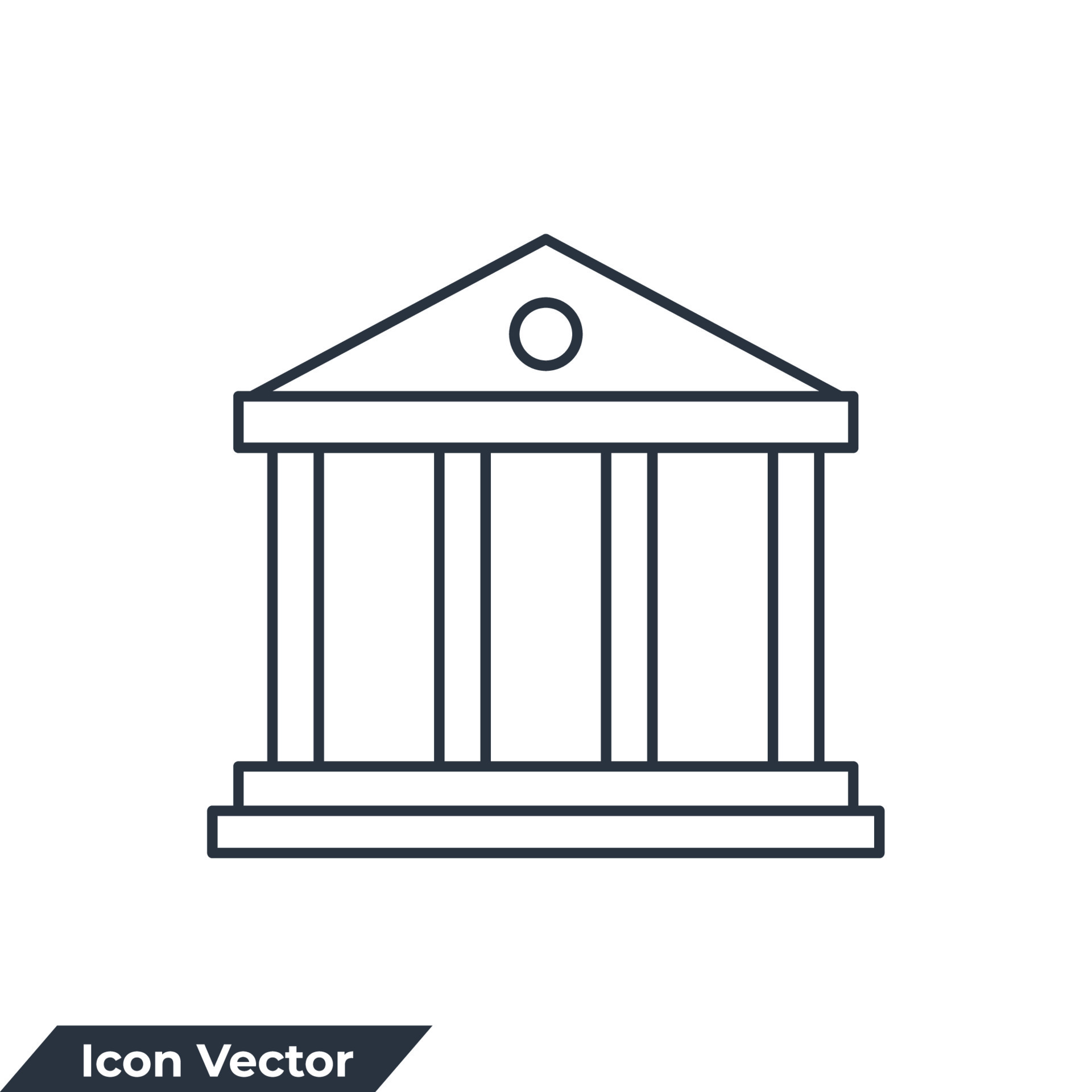 library icon logo vector illustration. library building symbol template ...